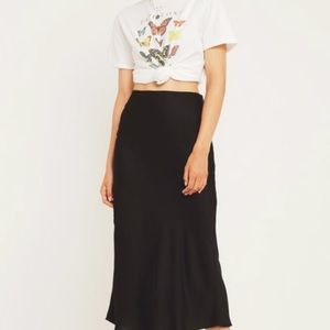 Urban Outfitters Bias Cut Silk Skirt